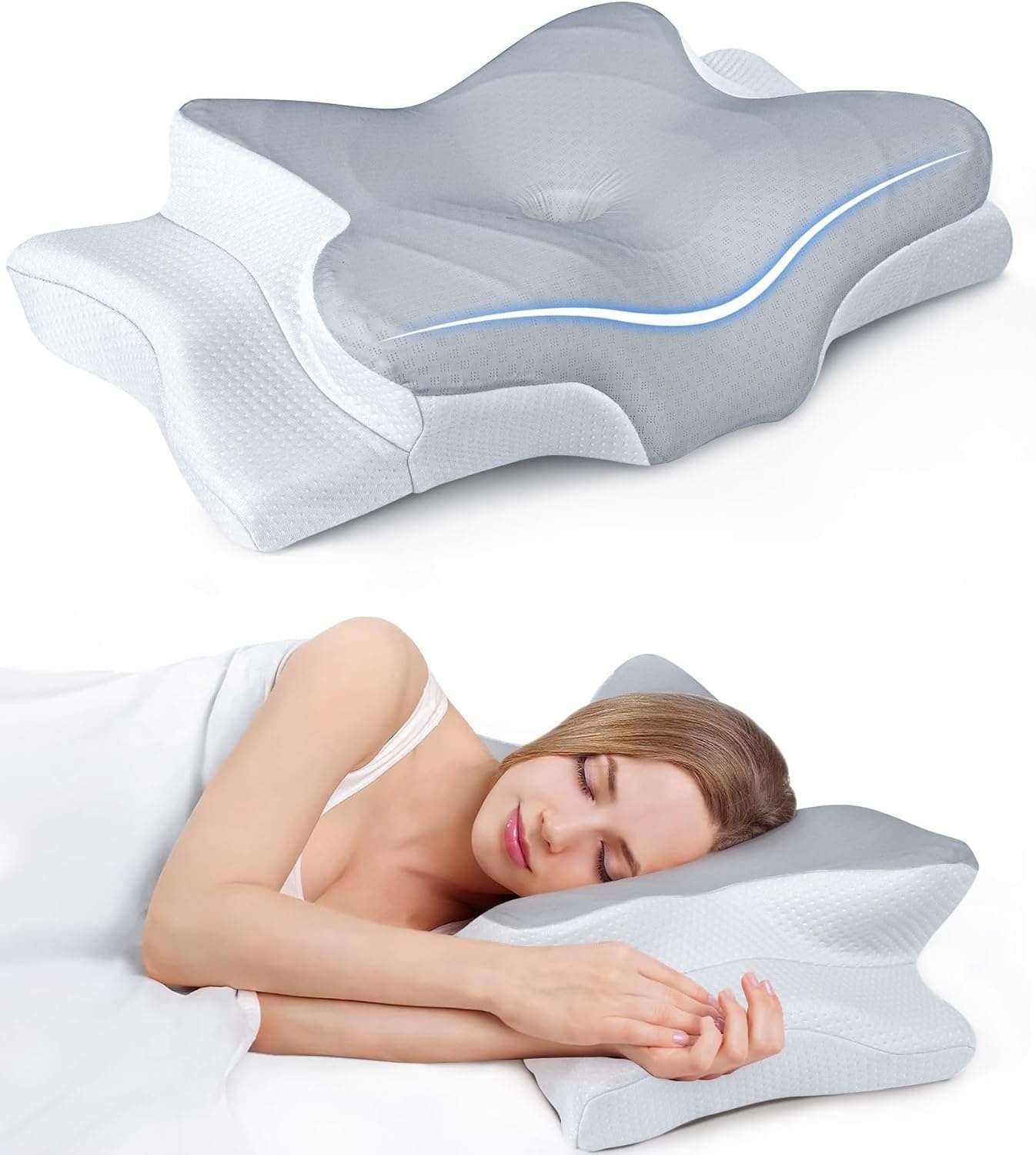Adjustable Cervical Support Memory-Foam Pillow